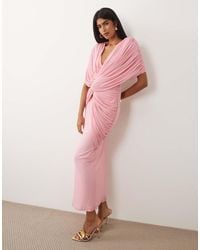 ASOS - Twist Plunge Cape Maxi Dress - Lyst