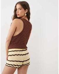 Miss Selfridge - Crochet Knitted Short Co-Ord - Lyst