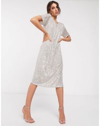 asos edition sequin cutwork open back mini dress