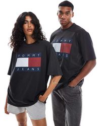 Tommy Hilfiger - Uniseks T-Shirt Met Groot Vlaglogo - Lyst