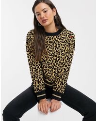 Fred Perry X Amy Winehouse Foundation Leopard Sweatshirt-gold - Metallic