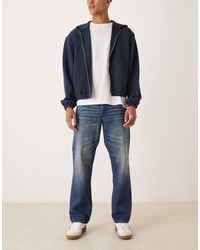 ASOS - Vaqueros De Corte Recto Con Lavado Azul Oscuro De - Lyst