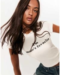 Stradivarius - T-Shirt A Maniche Corte Nera Con Ciliegie - Lyst