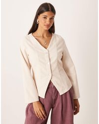 ASOS - – langärmliges cord-oberteil mit tailliertem schnitt - Lyst