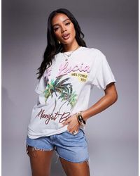 River Island - St.Lucia Palm Tree Boyfriend T-Shirt - Lyst