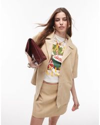 TOPSHOP - Co-Ord Real Suede Resort Shirt - Lyst