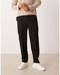 ASOS - Tailored Relaxed Tapered Trousers With Quarter Elasticated Waistband - Lyst