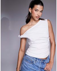 GOOD AMERICAN - Poplin Off Shoulder Top - Lyst