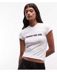 Collusion - Forever That Girl V Neck Slogan Baby Tee - Lyst