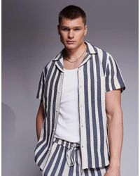 South Beach - Camisa A Rayas De Manga Corta De Tejido Texturizado De (Parte De Un Conjunto) - Lyst