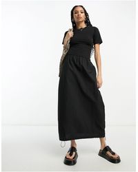 ASOS - 2 In 1 Crew Neck T-shirt Midi Dress With Cargo Skirt In - Lyst