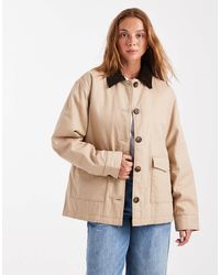 Brave Soul - Canvas Barn Jacket With Corduroy Collar - Lyst