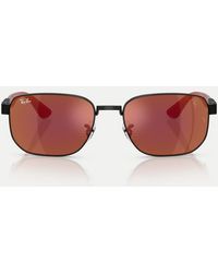Ray-Ban - Rb8329M Scuderia Ferrari Collection Irregular Sunglasses With Mirrored Lens - Lyst