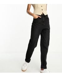 ASOS - Vaqueros Mom Negros Holgados De Talle Alto De Asos Design Tall - Lyst
