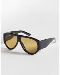 Pieces - – übergroße retro-pilotensonnenbrille - Lyst