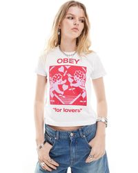 Obey - T-shirt à imprimé anges lovers - Lyst