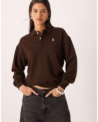 Polo Ralph Lauren - Felpa Con Logo E Colletto - Lyst
