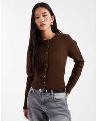 ASOS - Fluffy Neat Fit Knitted Cardigan - Lyst