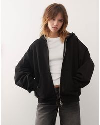 Weekday - Oversized Heavyweight Jersey Zip Through Hoodie - Lyst