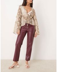 New Look - – gerade geschnittene hose aus kunstleder - Lyst
