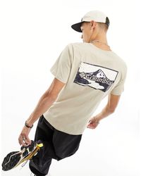 Columbia - Exclusivité asos - rapid ridge - t-shirt avec imprimé graphique au dos - beige - Lyst