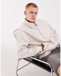 ASOS - Textured Checked Harrington Jacket - Lyst