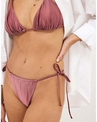 NA-KD - Shiny Side Tie Bikini Trousery - Lyst