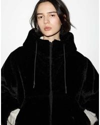 Pull&Bear - Faux Fur Hooded Jacket - Lyst