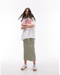 TOPSHOP - Patterned Stripe Jersey Column Maxi Skirt - Lyst