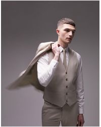 TOPMAN - Super Skinny Herringbone Texture Waistcoat - Lyst