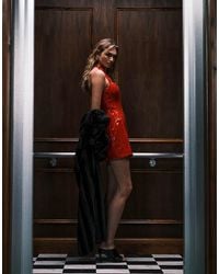 Bardot - Nevelle Sequin Hourglass Halter Neck Dress - Lyst