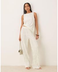 Vila - – plissee-hose - Lyst