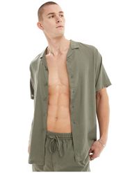 South Beach - Short Sleeve Linen Blend Beach Shirt - Lyst