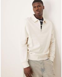 ASOS - Quarter Zip Sweatshirt With Collar - Lyst