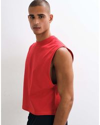 4505 - Cotton Cropped Lifting Tank With Quick Dry Finish - Lyst