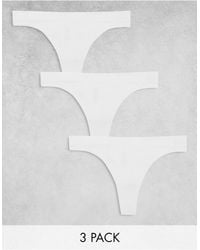 Weekday - Cat Ribbed 3 Pack Thongs - Lyst
