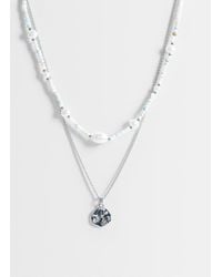 ASOS - 2 Pack Faux Pearl Beaded And Coin Pendant Necklace - Lyst