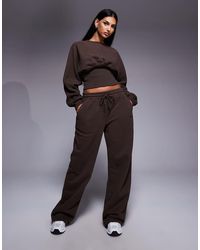 Kaiia - Exclusive Cotton Rich Ribbed Waistband joggers Co-ord - Lyst