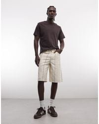 Liquor N Poker - Denim Jorts With Total Stud Detail - Lyst