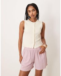 Vila - Button Front Vest - Lyst