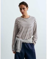 Oysho - Striped Cotton-Blend Long-Sleeved T-Shirt - Lyst