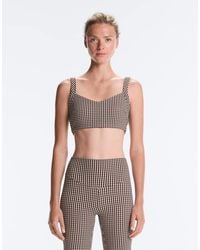 Oysho - Medium Support Gingham Sports Bra - Lyst