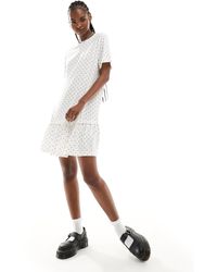 Monki - Jersey Mini Dress With Drop Waist - Lyst