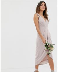 TFNC London – Exklusives Brautjungfern-Midikleid - Braun