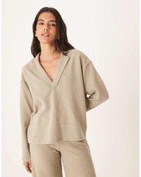 ASOS - Zachte Top Met Rugbykraag En Lange Mouwen - Lyst