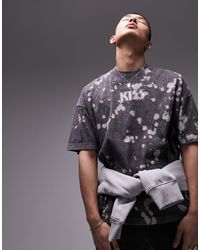 TOPMAN - T-shirt super oversize slavato con stampa della band "kiss" - Lyst