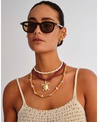 Le Specs - Heart Throb Round Sunglasses - Lyst