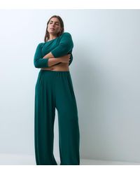 ASOS - Asos Design Curve Lounge Mix & Match Rib Wide Leg Pyjama Bottom - Lyst