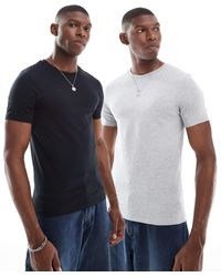 ASOS - – 2er-pack körperbetonte basic-t-shirts - Lyst