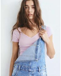 Pull&Bear - V-neck T-shirt - Lyst